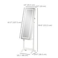 thumbnail image 2 of Lockable Jewelry Cabinet: With LED Light, Full-Length Mirror for Bedroom, Dressing Room, White, 2 of 6