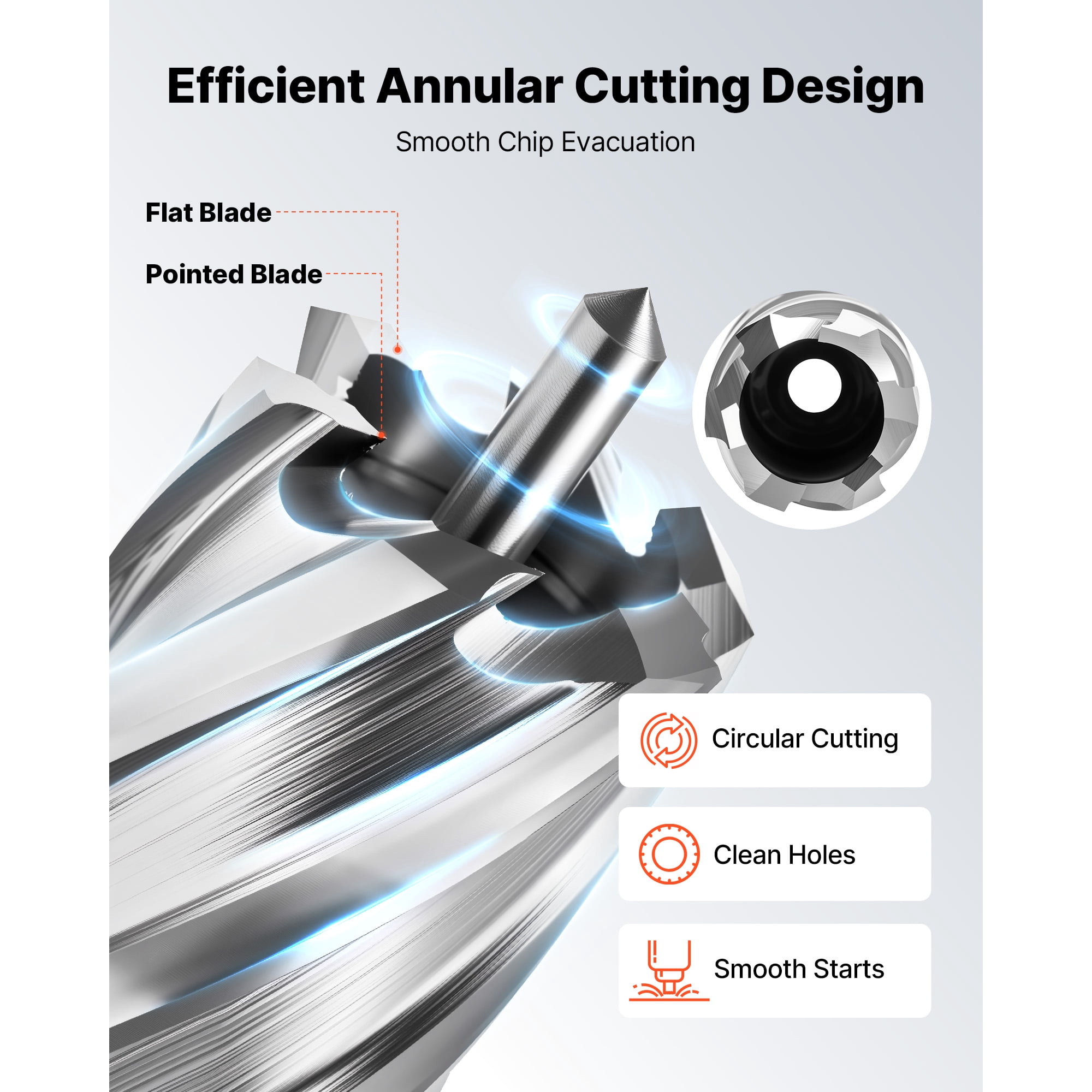 KFFKFF Annular Cutter Set, 4-Piece Weldon Shank Magnetic Drill Bit Kit, 1-Inch Cutting Depth and Diameter, High-Speed Steel, Includes 2 Drill Bits, 2 Pilot Pins, and Plastic Cases