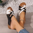 thumbnail image 2 of Rokment Orthopedic Wedge Dress Sandals for Women with Arch Support 2026 Summer Fashion Casual Color Block Buckles Platform Walking Beach Slip on Slides Shoes Black Size 6, 2 of 6