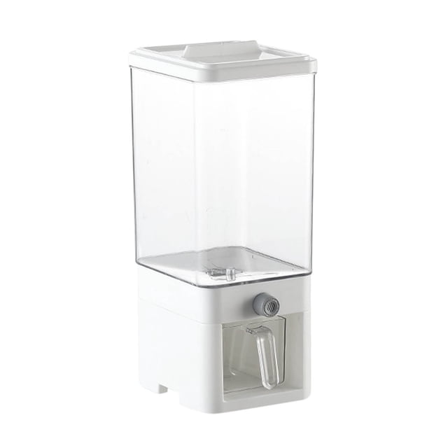 Leodye 1PCS Press Type Rice Dispenser Grain Cereal Bucket Storage Container for Home Kitchen Pantry Organization -4.9*6.1*13.2IN