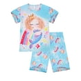 thumbnail image 2 of WIBACKER Girls Pajamas Set for Kids Mermaid Princess Sleepwear 3-8 Years 2 PCS Short Sleeve Top and Shorts Toddler Girls Pjs, 2 of 7