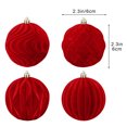 thumbnail image 3 of YIKA 4 Pcs Velvet Christmas Balls Flocked Christmas Tree Ornaments Plastic Balls Xmas Decorative Hanging Ornaments Christmas Tree Decoration 2.4 Inch, 3 of 6