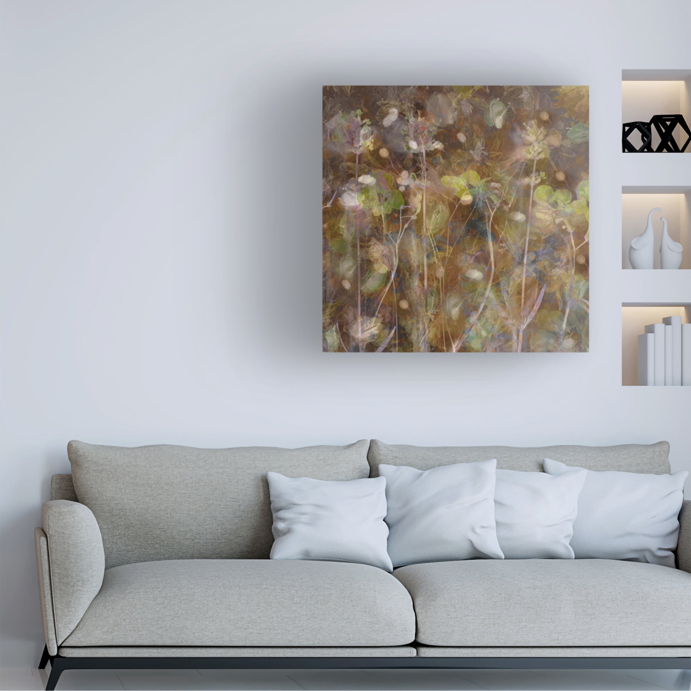 Canvas Wall Art - Katarina Holmstrom 'Summer Pastel' Wall Art for Living Room, Bedroom, or Office Décor by Trademark Fine Art - 14 x 14 Inches
