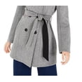 thumbnail image 3 of BCX Juniors' Tweed Fleece Hooded Trench Coat Gray Size X-Small, 3 of 3