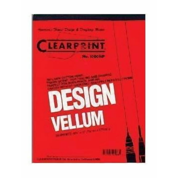Clearprint 1000H 17" x 22" Design Vellum Sheets, 16 lb., 100% Cotton, 100 Sheets/Pack