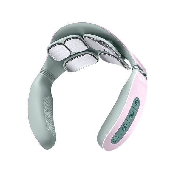 Masajeador de cuello calentado, masajeador eléctrico Plus para alivio del dolor de cuello y hombros, relajación muscular, vibrador flotante de 6 cabezales, calefacción Wmkox8yii hjk3555