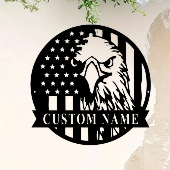 Custom American Eagle Metal Sign, Custom US Flag Eagle Metal Sign, American Academy Honor Sign, Military Gifts