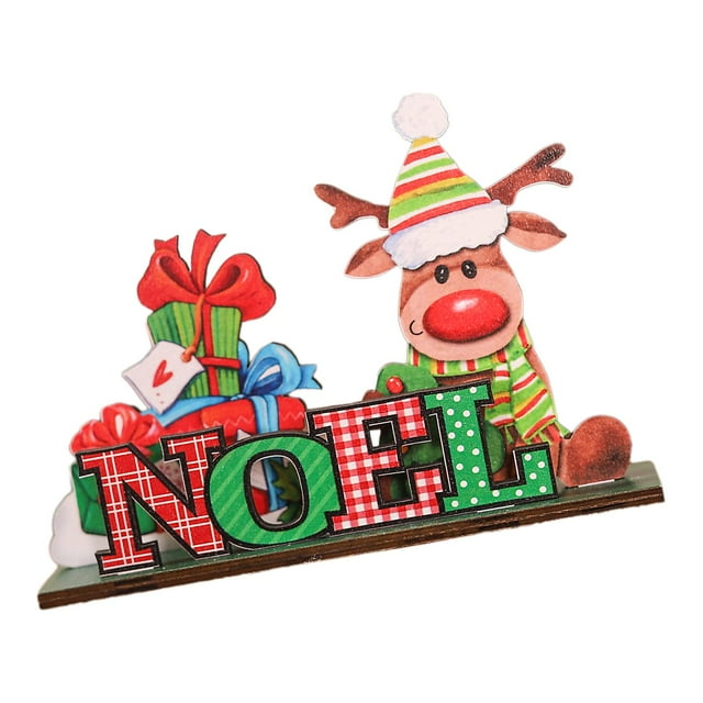 Adorno navideño de madera, decoración navideña, accesorios para fiestas DIY Estilo C
