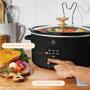Beautiful 4Qt Slow Cooker with Touch-Activated Display, Black Sesame by Drew Barrymore