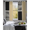 thumbnail image 3 of Beige Sheer Curtains 45 Inch Length 2 Panels Set for Living Room/Bedroom, Modern Abstract Art Farmhouse Striped Kitchen Curtains Grommet Semi-Sheer Curtains Drapes Voile Window Treatments 42"x45"x2, 3 of 7