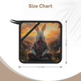 thumbnail image 3 of Sikiie Flower Meditating Rabbit Pot Holders Kitchen Insulation Mats Heat Resistant Pot-Holder Oven Anti-Scald Pads for Cooking Baking, 7.1*7.1inch, 3 of 8