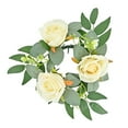 thumbnail image 4 of Corona de anillo de vela, corona de vegetación, granja, pilar, portavelas, corona boho para fiesta, centros de mesa de boda, decoraciones del hogar Amarillo claro, 4 of 8