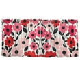 thumbnail image 7 of Yayeee Kitchen Curtains Tier Set of 2 Light Filtering 57"x24" Over Sink Window Panels, Pink and Red Flowers, 7 of 7