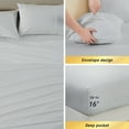 thumbnail image 5 of Kingrest 3PC Luxury Deep Pocket Twin Sheet Set Fit 16", 100% Organic Cotton Breathable Super Soft Twin Size Sheet Set, Luxury Hotel Style Home Decor Twin Bed Sheet Set, Gift for Women, Men, 5 of 9