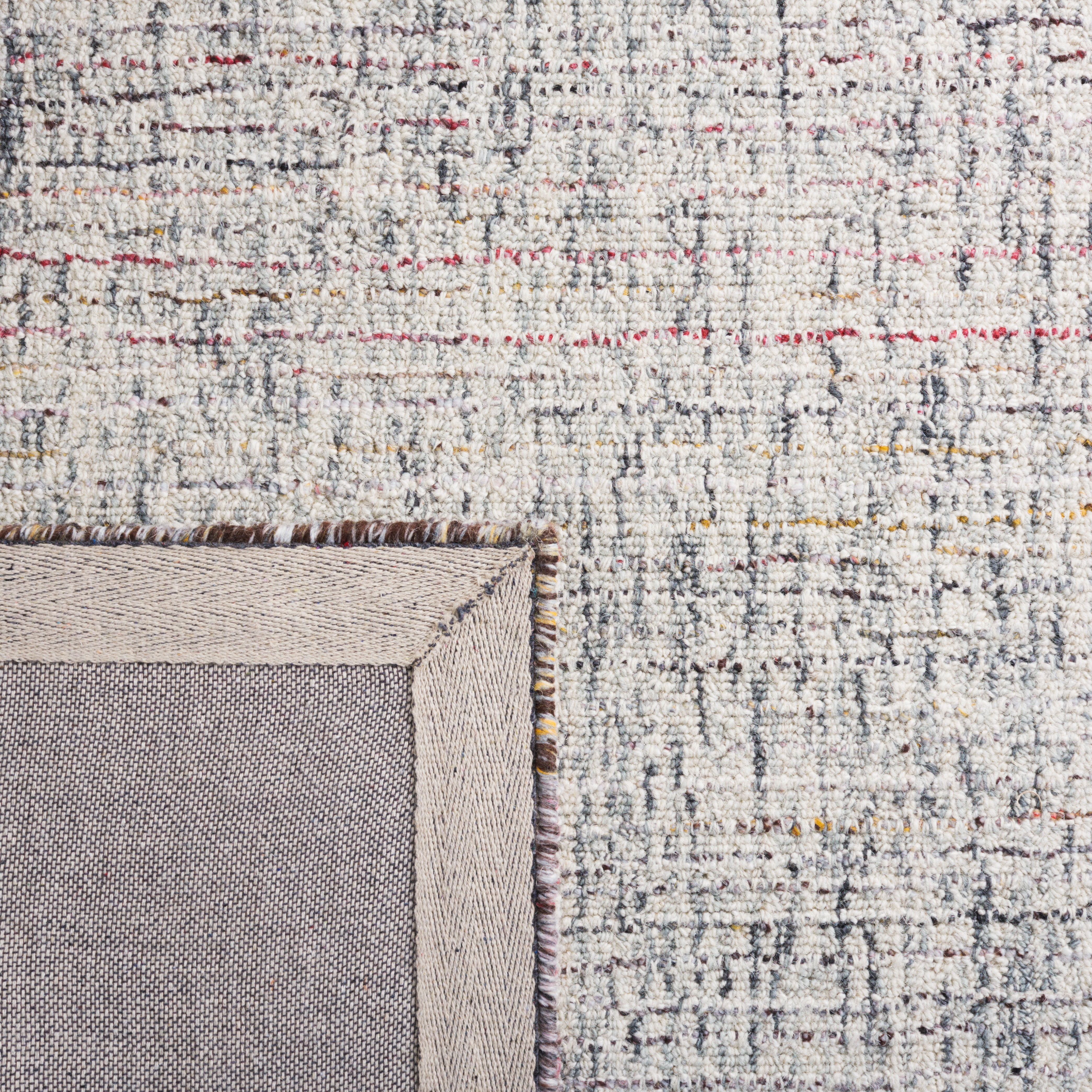SAFAVIEH Abstract Hilbert Distressed Area Rug, Red/Ivory, 6' x 6' Round