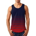 thumbnail image 3 of Aofany Men's Stripe Gradient Sports And Leisure Tank Tops Crew Neck Sleeveless Pullover Vest T-shirt Blouse, 3 of 5