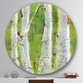 thumbnail image 3 of Designart 'Green Birch Forest' Geometric Metal Circle Wall Art, 3 of 3