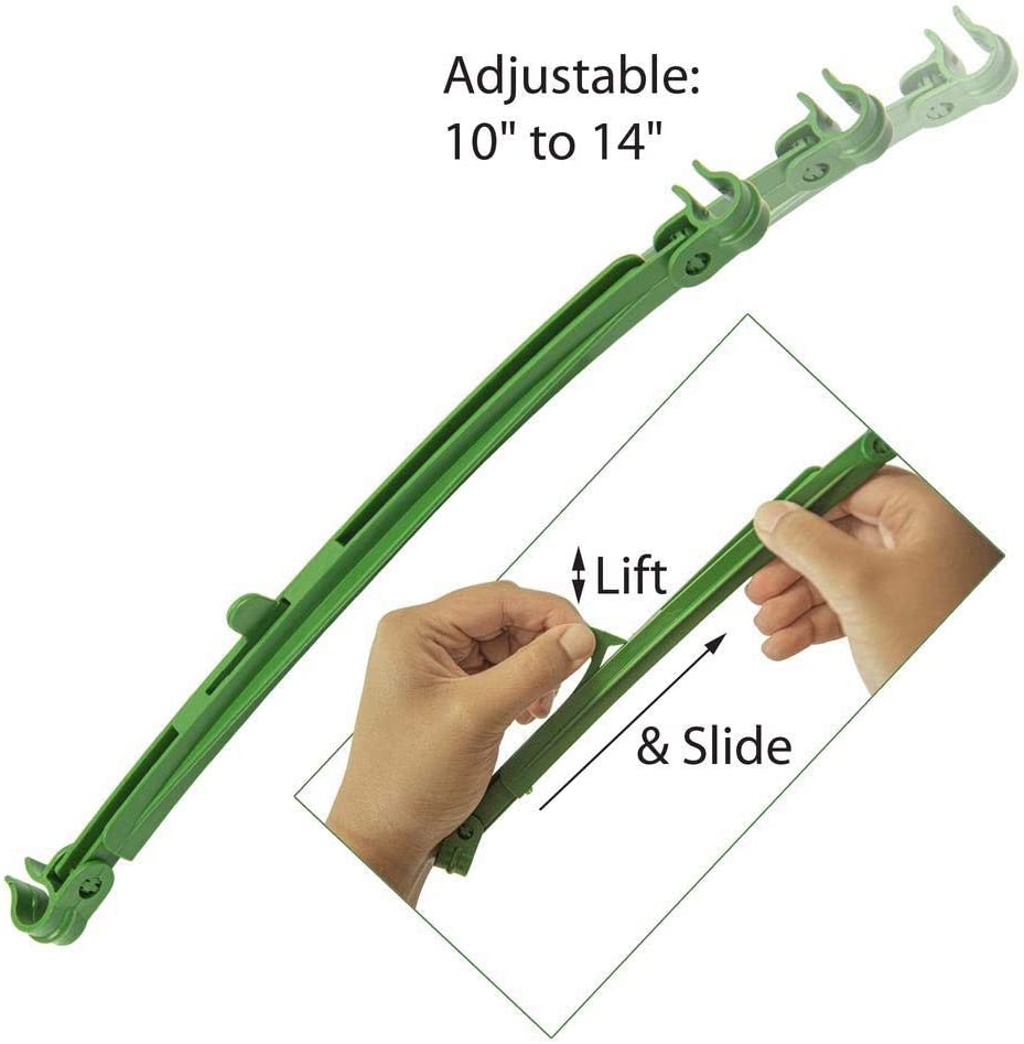 12pcs Adjustable - Stake Arms Tomato Cage Expandable Connectors Garden Climbing Trellis Connecting Rod for 11mm Diameter - Stakes