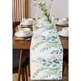 thumbnail image 4 of Ldtrchee Eucalyptus Leaves Table Runner 72 Inches, Teal Botanical Pastoral Summer Bed Runner Dresser Scarves Tabletop for Indoor Outdoor Parties/Ceremony/Banquet, 18" x 72", 4 of 8