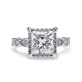 thumbnail image 2 of AFFY Halo Engagement Wedding Ring for Women Center 7MM Princess and Round Lab Created Moissanite Ring Jewelry Gift for Her In 14K Solid White Gold Size 8.5, 2 of 6