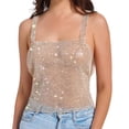 thumbnail image 2 of Kureaily Stylish Women's Tank Tops For Parties And Nightclubs Rhinestone Sleeveless Crop Top For A Seductive Basic Cotton Camisole, 2 of 5