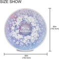 thumbnail image 4 of Round Tablecloth Round Snow Merry Christmas Winter Snowflakes Polyester Tablecover 60 Inch with Lace Design, Anti-Wrinkle and Smooth Table Cloth for Kitchen/Home Decoration, 4 of 8