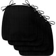 thumbnail image 5 of Indoor Chair Cushions for Dining Chairs, D-Shaped Chair Pads with Ties, Non Slip Dining Chair Cushions, 17" x 16" x 2.5", Black, 4 Pack, 5 of 7