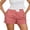 Red, variant on Argulvti Women's Polyester Loose Shorts Stripe High Elastic Waist Short Pants Summer Casual Shorts