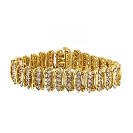 Foreli 8CTW Diamond 10k Yellow Gold Bracelet