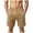 Khaki, variant on idosla Men's Cotton Chino Shorts Casual Elastic Waist Drawstring 7 Inch Summer Beach Golf Shorts with Pockets (Khaki, L)