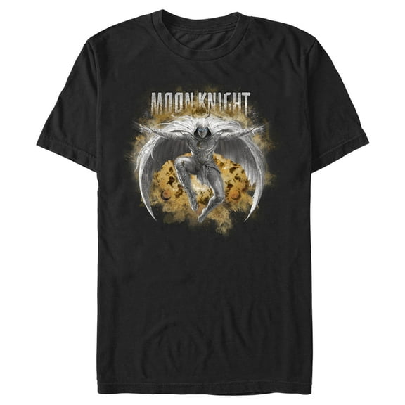 Men's Marvel: Moon Knight Jumping Into Action  Graphic Tee Black Small