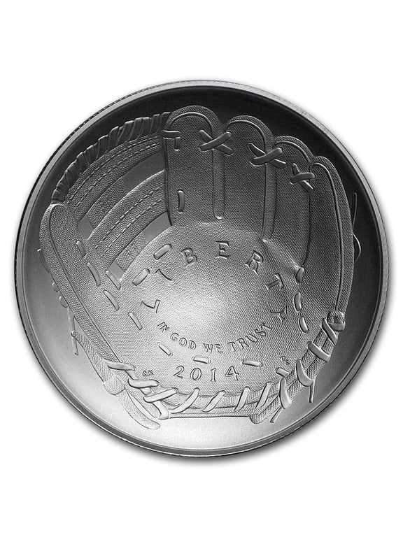Collectible 2014-P Baseball HOF $1 Silver Commem BU (w/Box & COA)