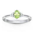 thumbnail image 2 of Birthstone Oval Ring with Shoulder Accents - Peridot (August), 2 of 5