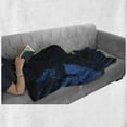 thumbnail image 5 of Fantasy Soft Flannel Fleece Throw Blanket, Night with a Little Home in the Trunk of an Tree in the Woods Print, Cozy Plush for Indoor and Outdoor Use, 70" x 90", Navy Blue, by Ambesonne, 5 of 5