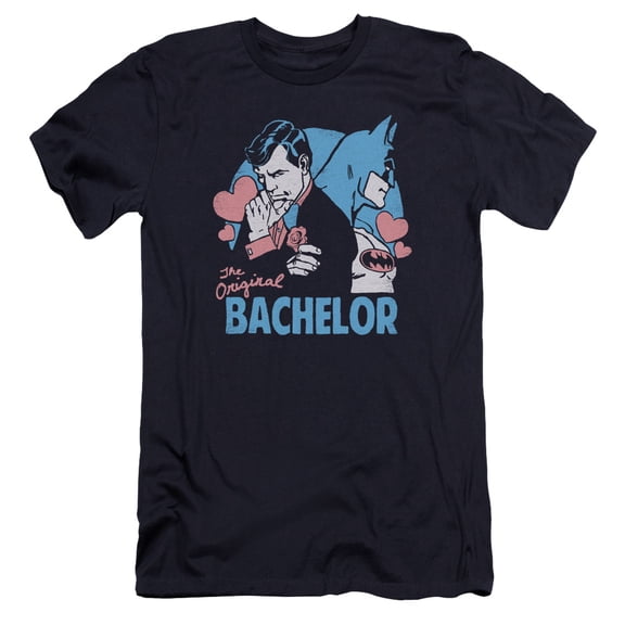 DC Comics Bachelor Premium Canvas Adult Slim Fit 30/1 T-Shirt Navy