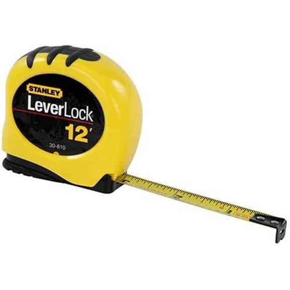 Stanley LeverLock Tape Rule 30-810 - Accurate Measurement - 12 ft, Yellow