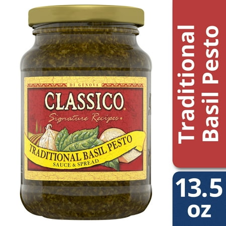 UPC 041129000229 product image for Classico Signature Recipes Traditional Basil Pesto Sauce and Spread, 13.5 oz Jar | upcitemdb.com