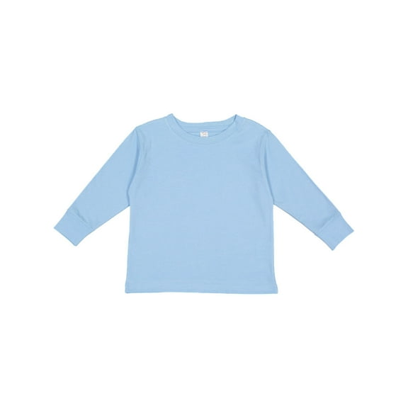 RABBIT SKINS Toddler 100% Cotton Fine Jersey Long Sleeve Tee, Light Blue, 2T