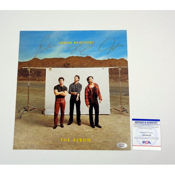 The Jonas Brothers Entire Band Signed Autograph The Album Poster PSA/DNA COA