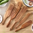 thumbnail image 2 of Wooden Spurtles Set (10Pcs) - Teak Wood Kitchen Tools Heat Non Stick Cookware for Stirring & Mixing, 2 of 7