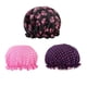 thumbnail image 1 of Pack de 3 gorros de dormir de satén con banda elástica ancha, de poliéster, se adapta a la mayoría de tamaños de cabeza, negro, azul, rosa, 1 of 8