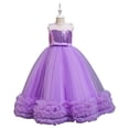 thumbnail image 2 of WOLLED 4-12Y Toddler Girls Flower Princess Party Dress Baby A-Line Tulle Wedding Birthday Formal Dresses Kids Sleeveless Tutu Prom Pageant Birthday Party Ball Gown, 2 of 11