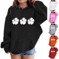 thumbnail image 4 of Mercatoo Hoodies for Girls Kids Pullover Oversized Graphic ??2?? Hooded Sweatshirts Flower Print Jacket with Pocket for Toddler, 4 of 4