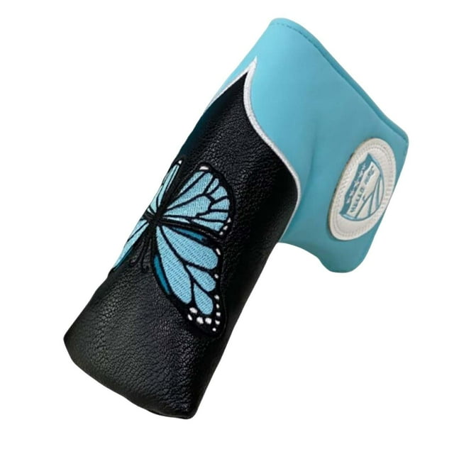 Golf Putter Head Cover Plush Lining with Closure Protector Golf Club Head Cover StyleA Black