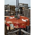 thumbnail image 2 of Outdoor Tablecloths with Umbrella Hole & Zipper, Red Crane Round Tablecloth 54 Inch, Vintage Red Teal Spring Floral Botanical Waterproof Table Cloth, Patio/Pool/Picnic Table Covers, 2 of 8