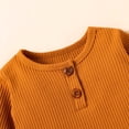 thumbnail image 5 of StylesILove Baby Boys Girls Solid Long Sleeve Henley Top & Pants 2pcs Set Unisex Toddler Ribbed Cotton Outfit (Brown, 24 Months), 5 of 8