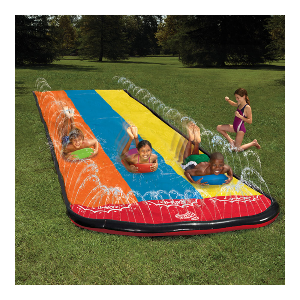 Wham-O Hydroplane 16 Foot Lawn Kid's Triple Lane Water Slide with Splash Zone - image 2 of 5