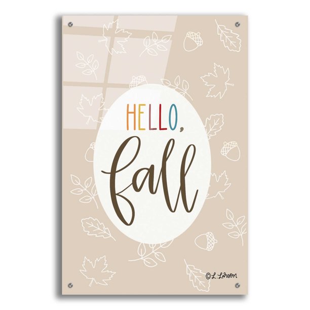Epic Art Hello Fall By Lisa Larson Acrylic Glass Wall Art 24 X36 Walmart Com