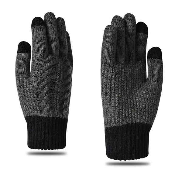 Cxenplz Women's Winter Warm Touch Screen Gloves Thermal Thicker Wool Fleece Liner Knit Gloves for Cold Weather