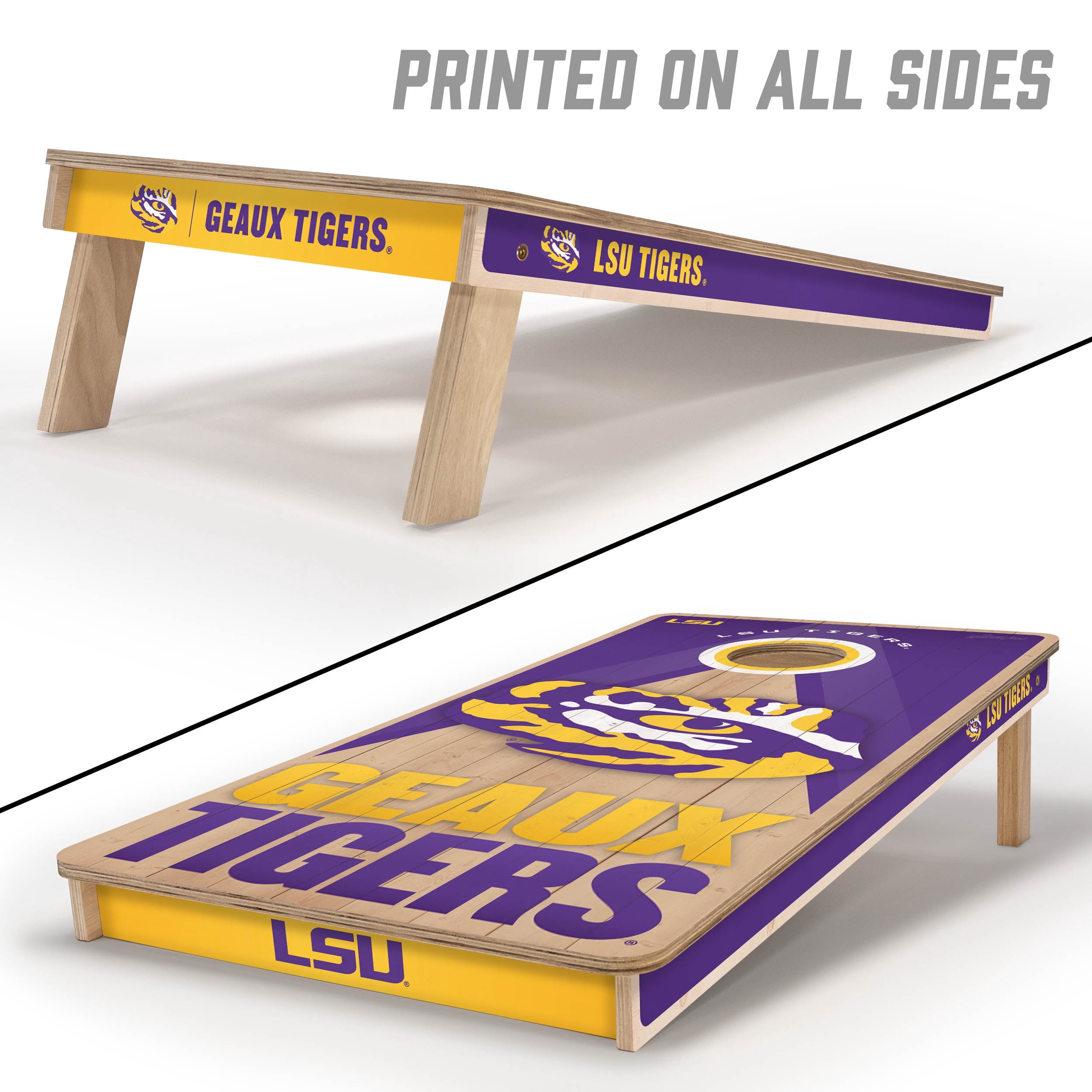 YouTheFan NCAA LSU Tigers 2X4 Slogan Series Cornhole NO BAGS